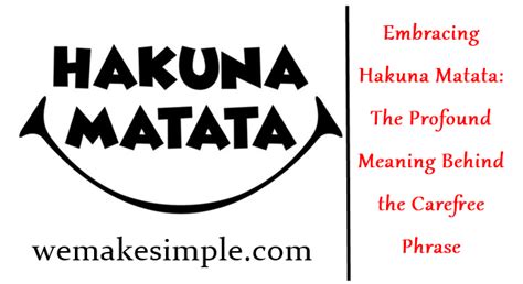 hakuna matata smbolo|The Deeper Meaning of Hakuna Matata: Embracing a。